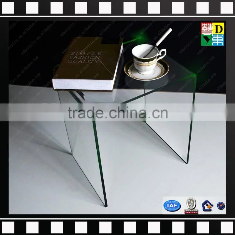 Clear acrylic u-shaped table homemade coffee table from shenzhen yidong