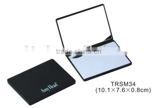 Plastic rectangle pocket compact mirror custom logo cosmetic mirror