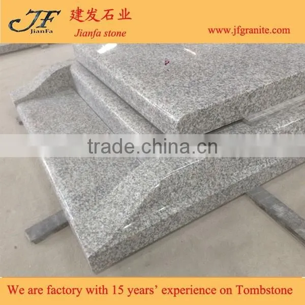 Polished Grey Granite Tombstone And Monument With Classic Design