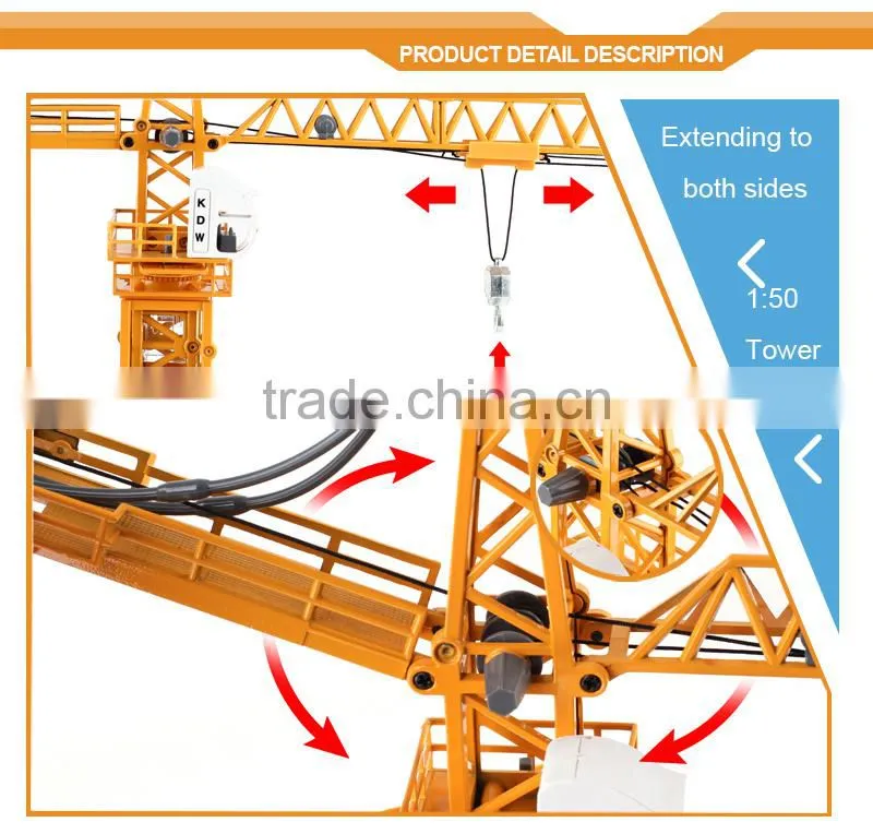 1:50 Wholesale Diecast Cars Tower Crane Toy Car Metal for Sale