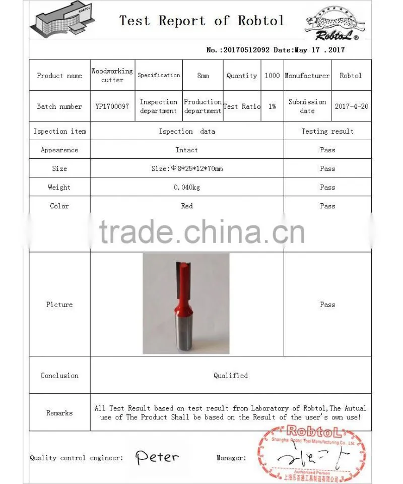 8MM Tungsten Carbide Router Bits woodworking one double flute straight shank CNC milling cutter