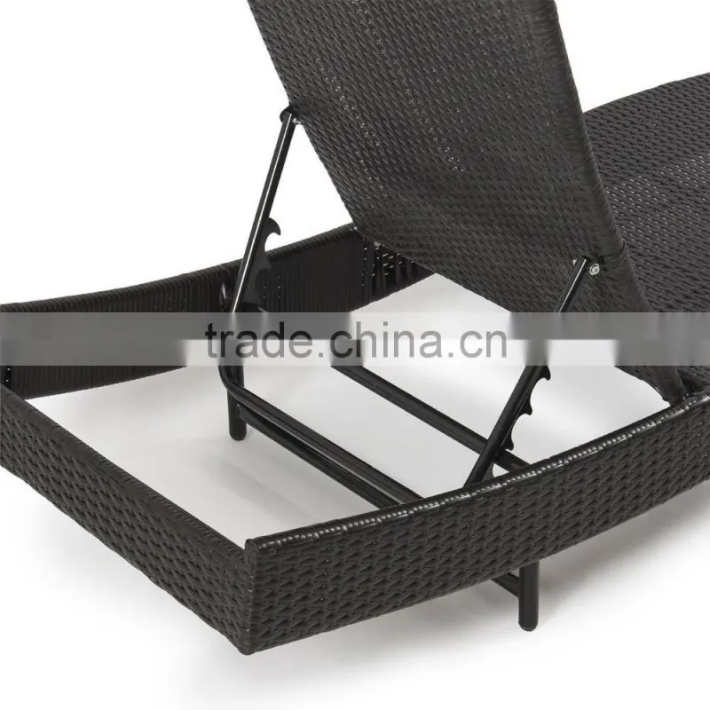 Patio Garden Rattan Adjustable Pool Chaise Lounge Chair