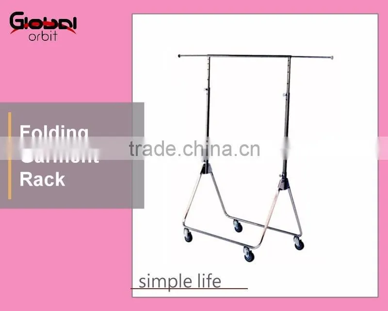 New Product Collapsible Clothing Display Folding Garment Hanging Rack