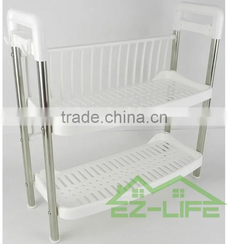 2017 Best Selling 2 Tiers Chrome Plated Kitchen Accessory Dish Rack/ Dish Drainer/Plate Rack