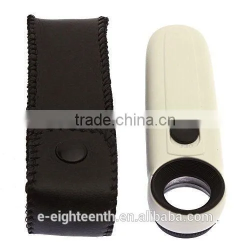 MG6B-1B New Hand Held 2 LED Lights 40x Magnifying Glass Lens Jewellery Magnifier Loupe for repair