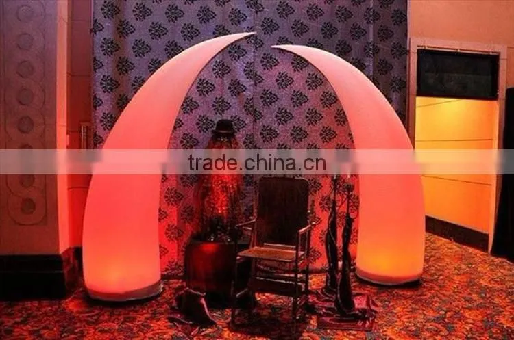Colorful changing party decoration inflatable cone with led light