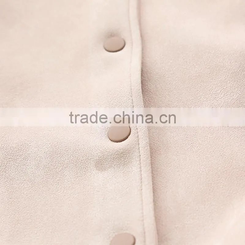 New Fashion Fall Winter Fashion Women Loose Students Take Faux Suede Baseball Uniform Coats Outerwear Gray Pink Maron Jackets