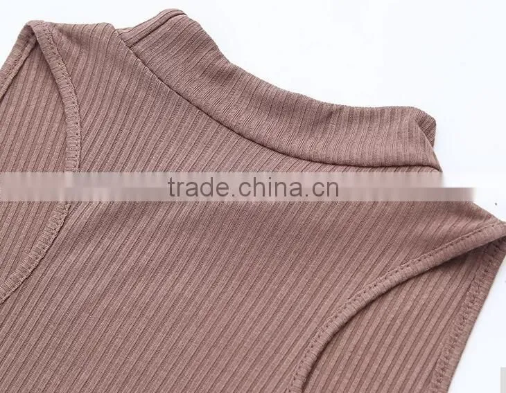 Summer Kendel Style Sexy Sheath Dress Women Turtleneck Tank Split Dress