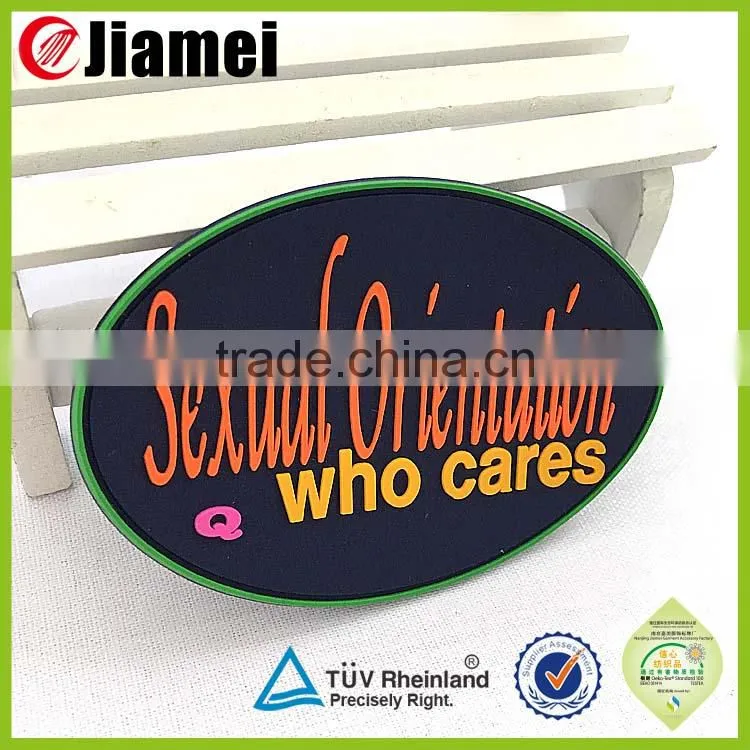 customized logo clothes brand name rubber patch maker
