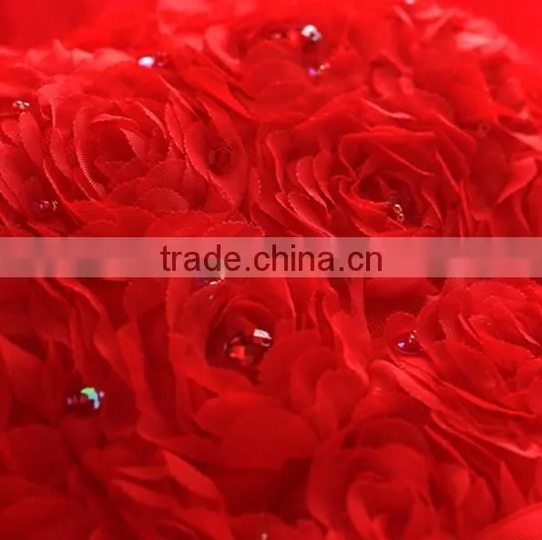 sexy short front long back lace red wedding dress china