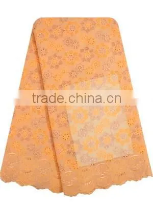 100% cotton swiss voile dry lace fabric with embroidery/ swiss voile lace in switzerland for garment SL0409-7