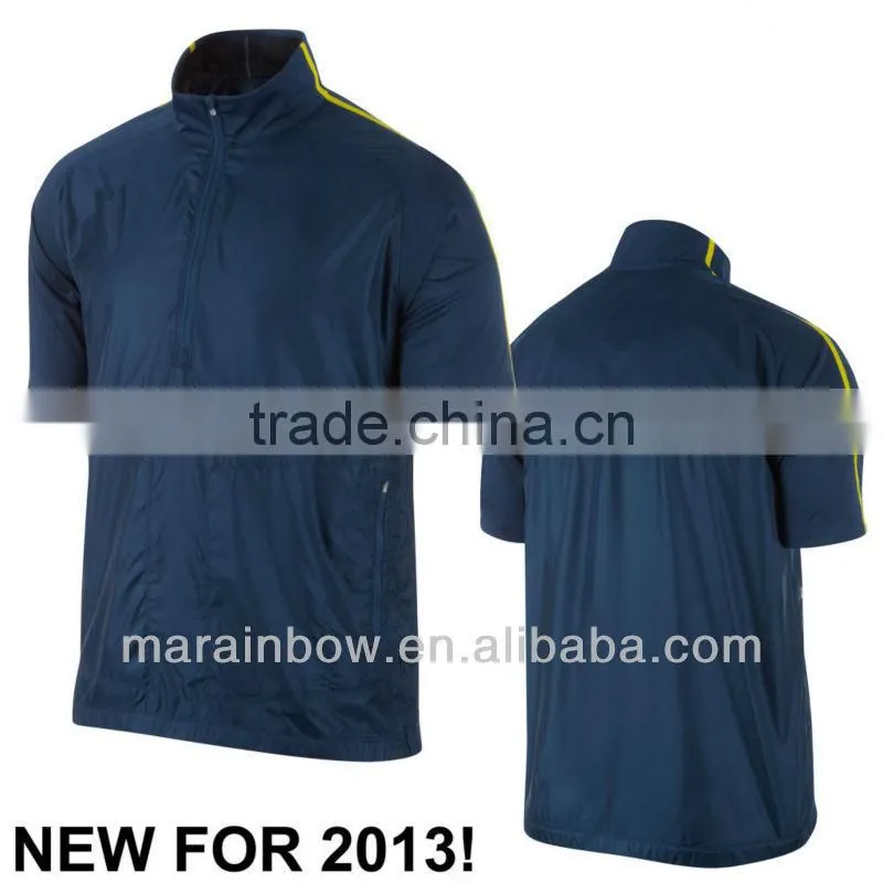 2013 Windproof Short Sleeve Golf Jacket 1/2 Zip Wind Top