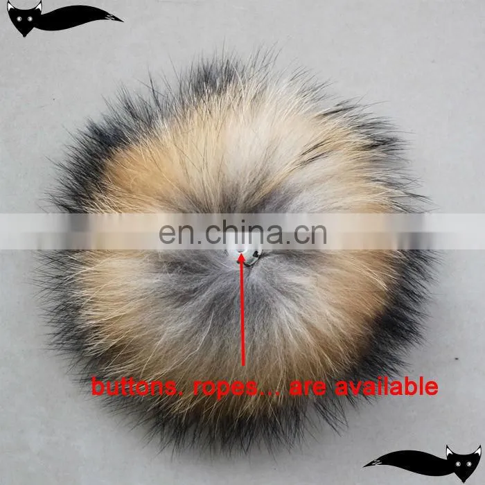 Fashion natural 10cm raccoon fur pom pom
