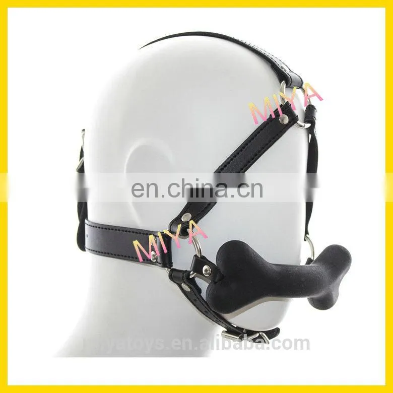 black red pink silicone rubber ball gags dog bone mouth ball gags