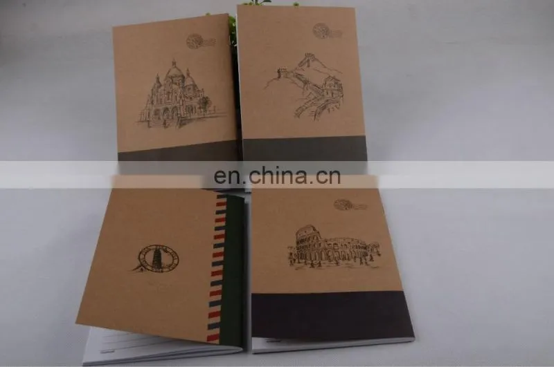 School supply customized printed kraft paper exercise book