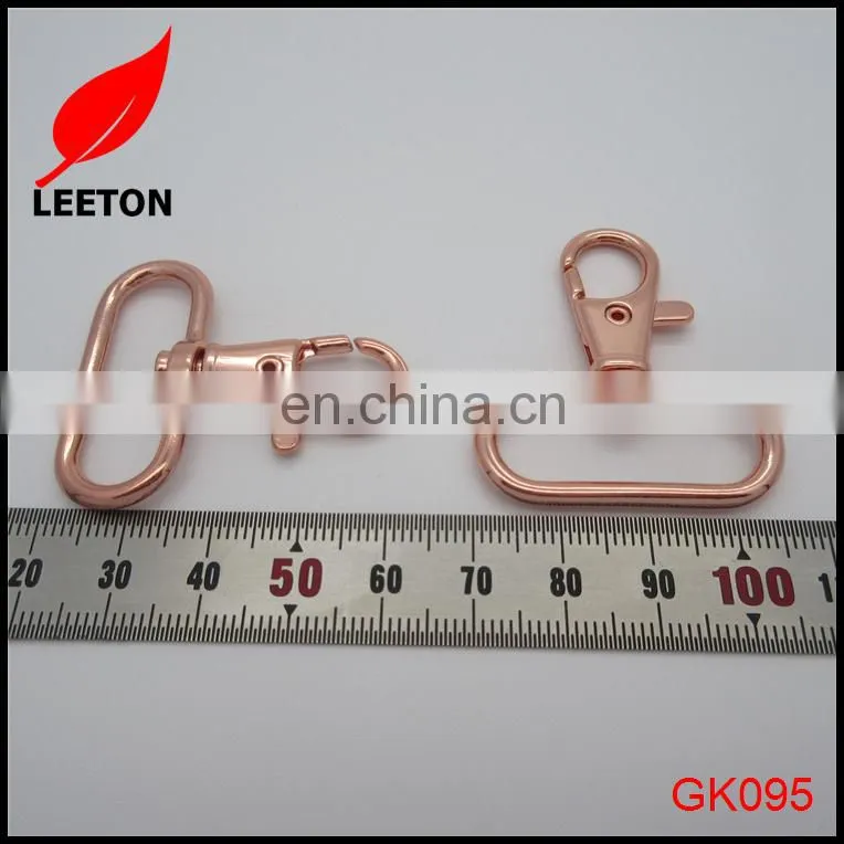 Factory supply 30mm shiny rose gold swivel snap hook