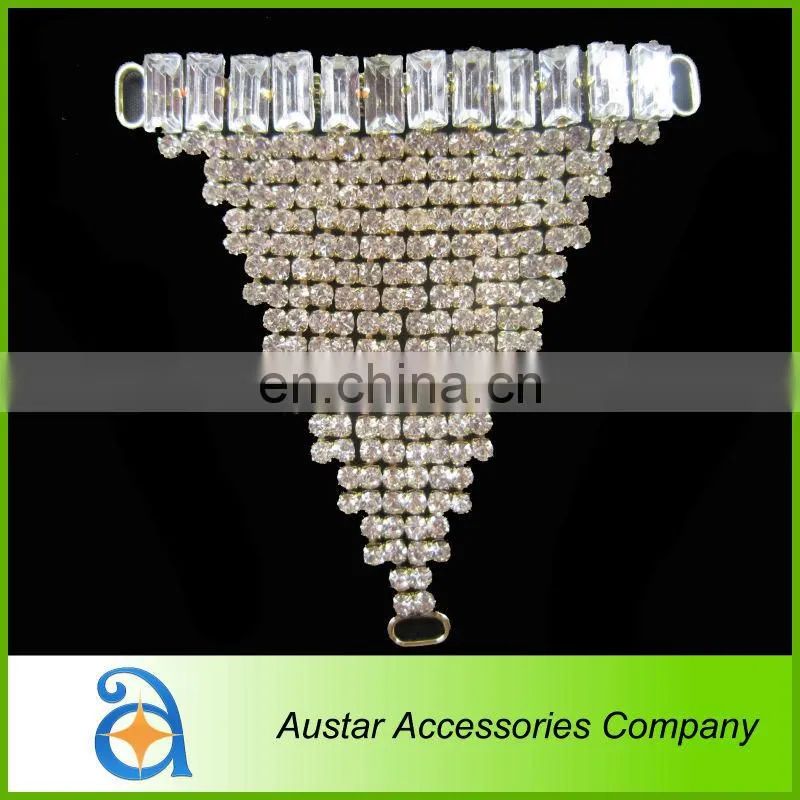 Wholesale triangle colorful acrylic rhinestone buckle for women sandal