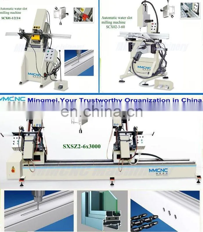 Automatic Water Slot Milling Machine SCX02-3-60,upvc window making machine