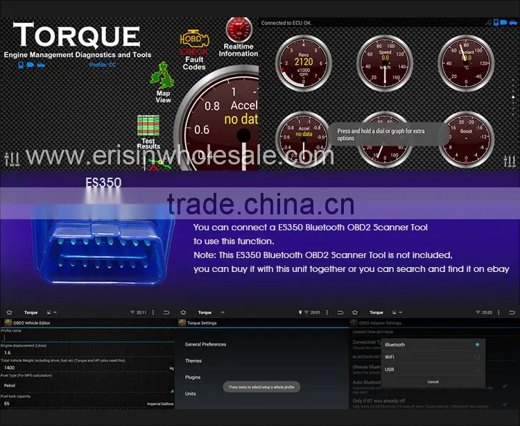 Erisin ES2007A 7" 2 Din Android 4.4.4 Car Radio DVD 3G WiFi