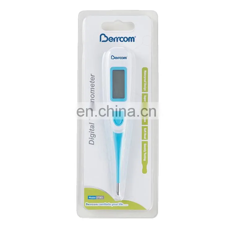 Waterproof smart sensor digital mini basal body temperature pen type armpit clinical anus oral thermometer with flexible probe