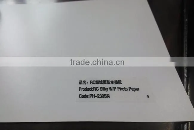 Resin coating silky waterproof photo paper 240gsm