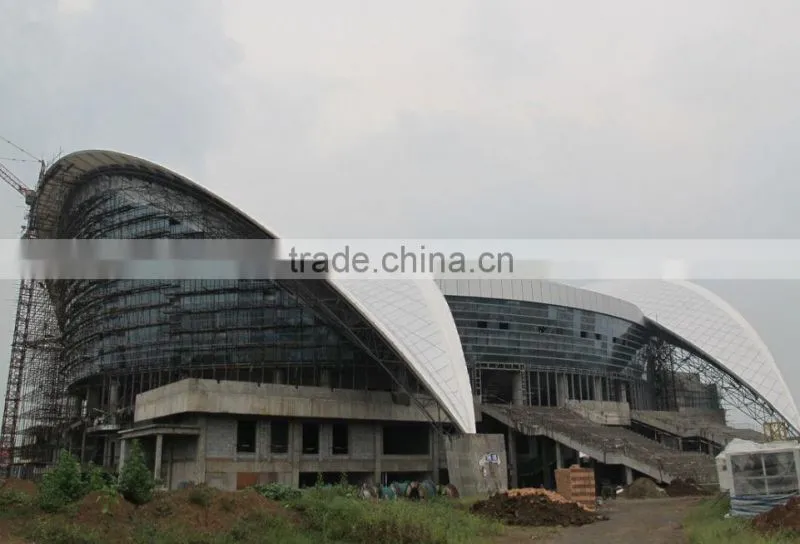 Bottom price long span roofing steel structure soccer stadium