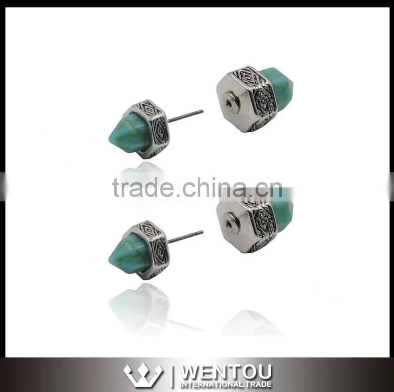 High Quality Imitation Stone Silver Ear Studs