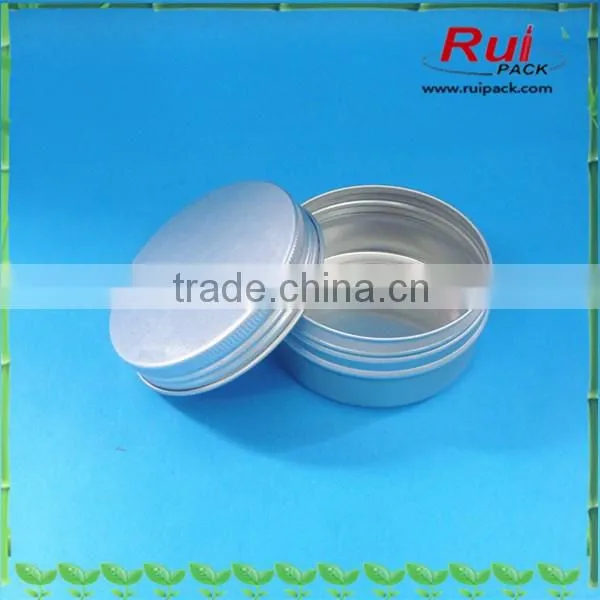 nice logo printing aluminum jar container,white screw cosmetic aluminum jar