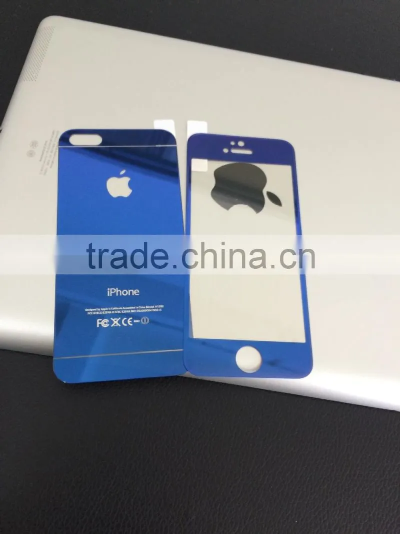 clear gold tempered glass screen protector for iphone5 0.3mm 2.5D shine glass with factory price