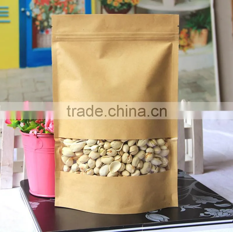high quality zip top coffee packaging bags kraft paper bag for food