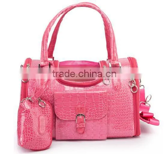 PU pet sling carrier bag set