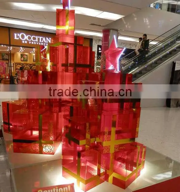 christmas decoration gift boxes display led lights decor