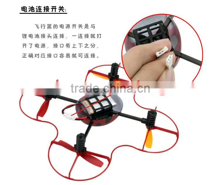 China Manufacture 2.4G 4 CH 4 Axis RC Ladybird RC Quadrocopter UFO with Gyro RC Drone RTF