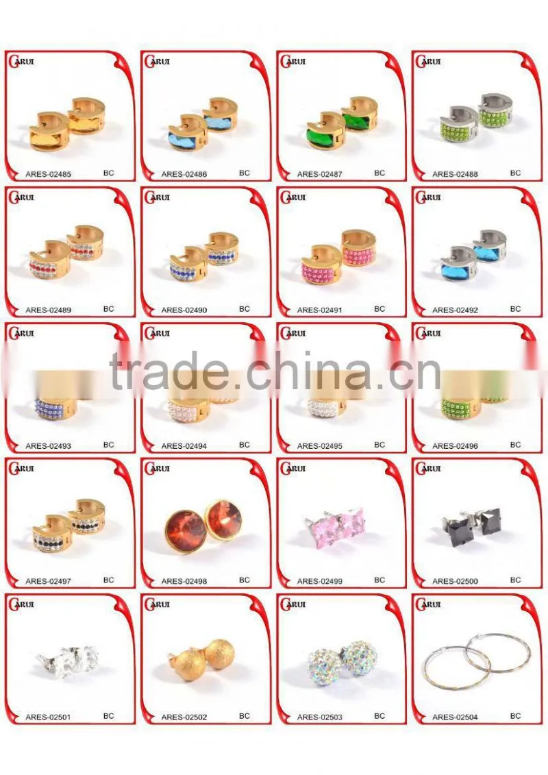 Square shape earrings gold stainless steel earrings for women