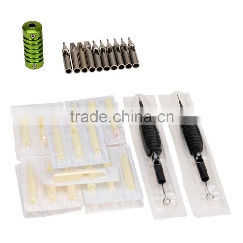 China Factory Price Professional Tattoo Kit 2 x Casting Tattoo Machine + Power Supply + Pedal + Needle + Accessories Bag etc