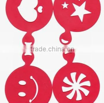 Metal stainless steel plastic coffee stencil set