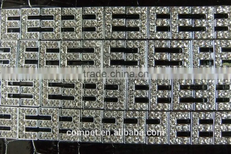 10MM zinc alloy letters, the 26 English letters, DIY black diamond letters, DIY rhinestones letter