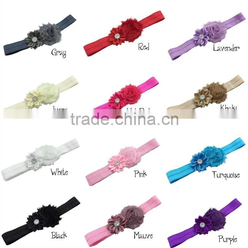 golden children girls elastic headband hot sale baby hairband with flower for 0-3 years