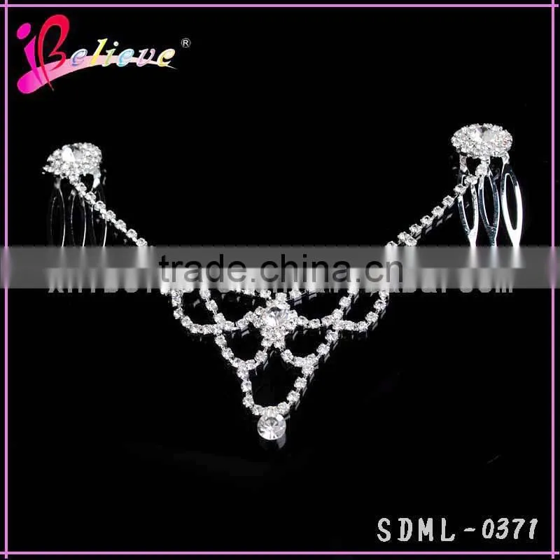 Bling bling crystal bridal headpiece luxury hair jewelry rhinestone chain head jewelry