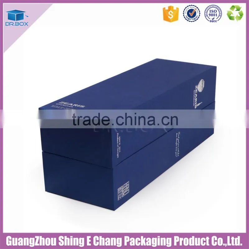 Direct factory special design wine glass packaging boxes gift boxes with silver stamping, mini wine boxes