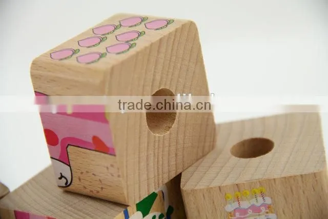 Wooden intelligence building block toys and learning toys for baby