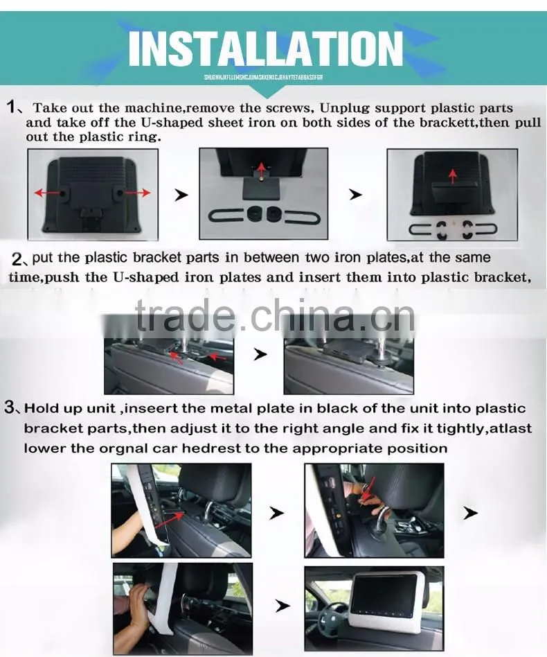 Hot selling 10.1inch android car headrest DVD player with andorid operate system