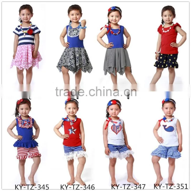 2016 new baby girl matching outfits 4th of July baby girls outfits