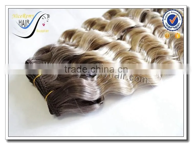 Wholesale top quality brazilian deep curly ombre hair weave 100% virgin human hair