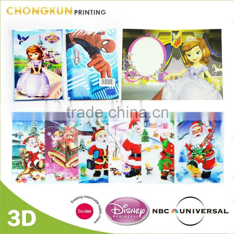 customized 3d lenticular souvenir postcard for scenic zone