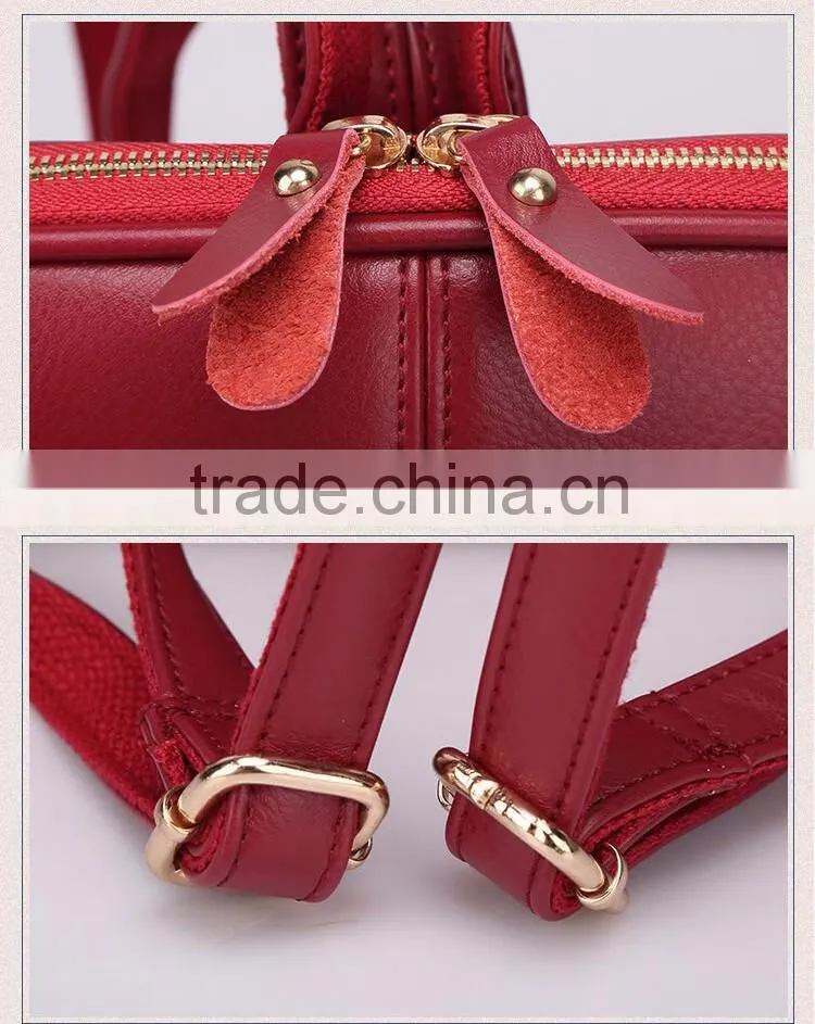 PU leather new fashion backpack multi candy pure colors shoulder bag