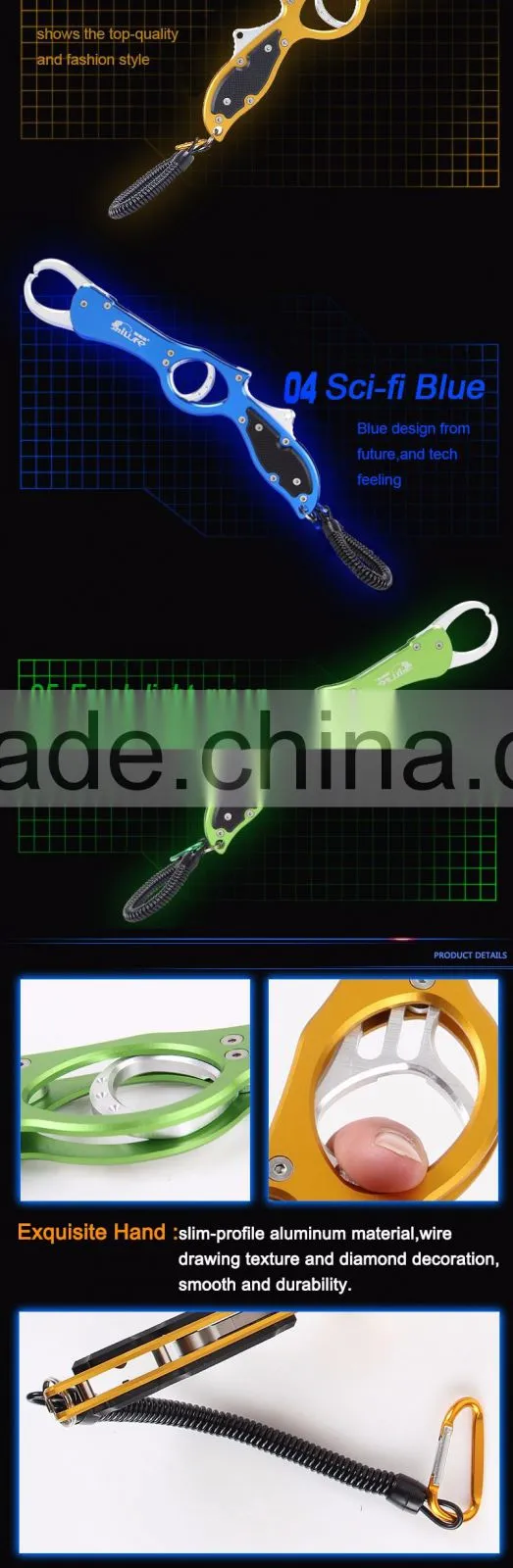 2016 wholesales price slim proflie aluminium grip fishing pliers