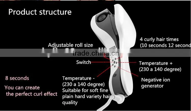 Negative Ions Magic Hair Curler LCD display Screen Automatic Hair Device