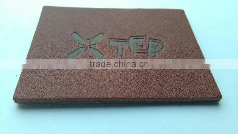 factory custom embossed leather patch for jeans