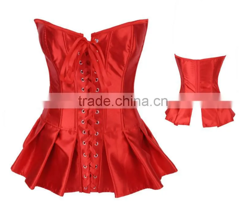 www.sex.com womens fashion sexy ruched Petticoat Gothic Retro Punk corset Bodice with tie bowknot